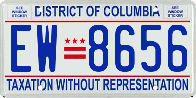 DC license plate EW8656