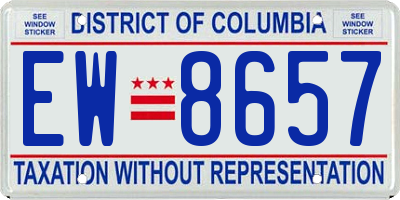 DC license plate EW8657
