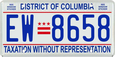DC license plate EW8658
