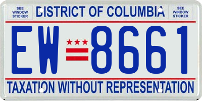 DC license plate EW8661