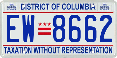 DC license plate EW8662