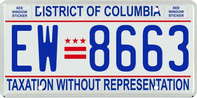 DC license plate EW8663
