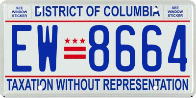 DC license plate EW8664