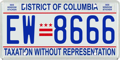 DC license plate EW8666