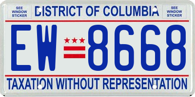DC license plate EW8668