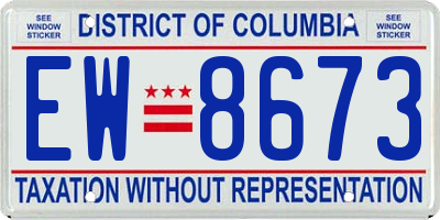 DC license plate EW8673