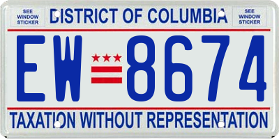 DC license plate EW8674