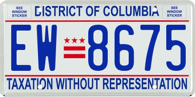 DC license plate EW8675