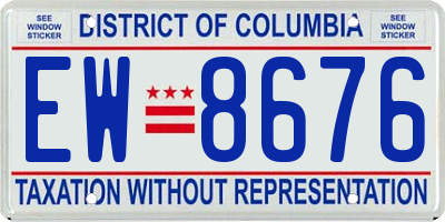 DC license plate EW8676