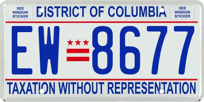 DC license plate EW8677