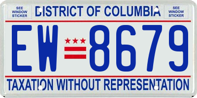DC license plate EW8679
