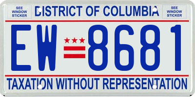 DC license plate EW8681
