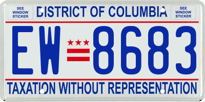 DC license plate EW8683