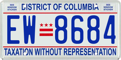 DC license plate EW8684