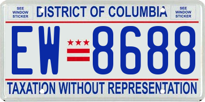 DC license plate EW8688