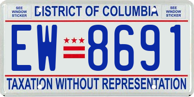 DC license plate EW8691