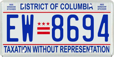 DC license plate EW8694