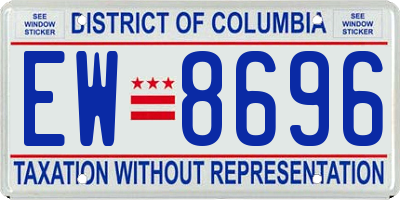 DC license plate EW8696