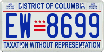 DC license plate EW8699