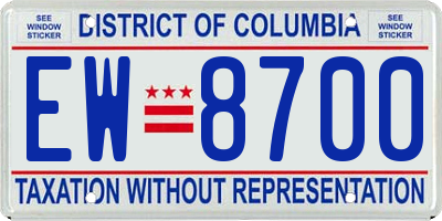 DC license plate EW8700