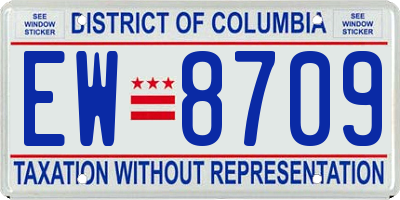 DC license plate EW8709
