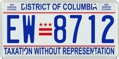DC license plate EW8712