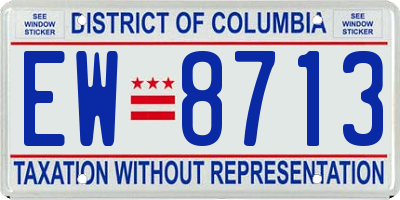 DC license plate EW8713