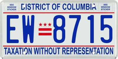 DC license plate EW8715