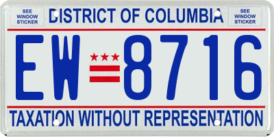 DC license plate EW8716
