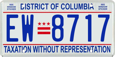 DC license plate EW8717