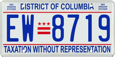 DC license plate EW8719