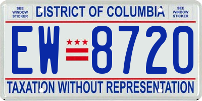 DC license plate EW8720