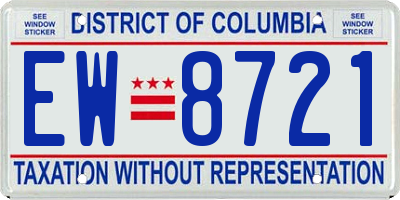 DC license plate EW8721