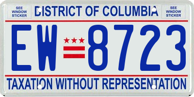 DC license plate EW8723
