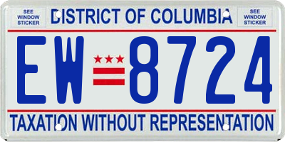 DC license plate EW8724