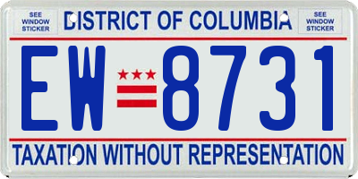 DC license plate EW8731