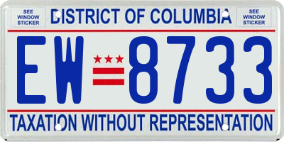 DC license plate EW8733