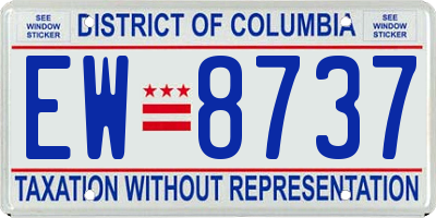 DC license plate EW8737
