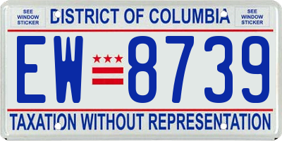 DC license plate EW8739