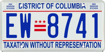 DC license plate EW8741