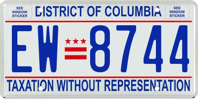 DC license plate EW8744