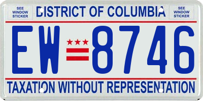 DC license plate EW8746