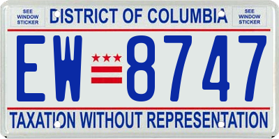 DC license plate EW8747