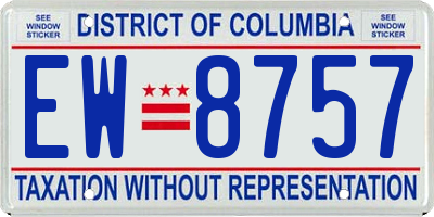 DC license plate EW8757