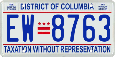 DC license plate EW8763