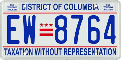 DC license plate EW8764