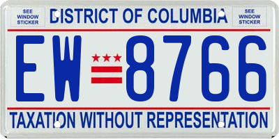 DC license plate EW8766