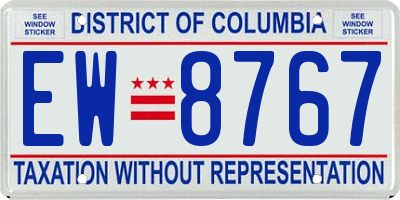 DC license plate EW8767