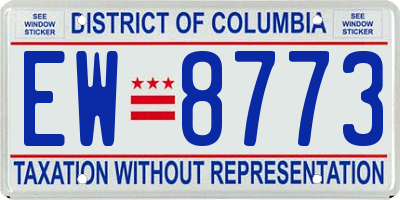 DC license plate EW8773