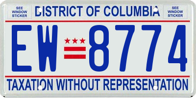DC license plate EW8774
